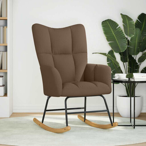 VidaXL vidaXL Schaukelstuhl Braun Stoff 1