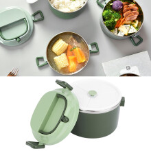 Green 1L Stainless Steel Insulated Bento Lunch Box for School & Outdoor