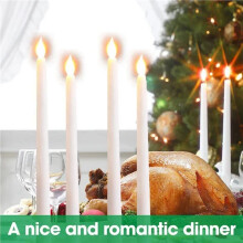 12X Long Christmas LED Candle Flameless Pointed Candle Light Battery Powered Church Flickering Candle Light