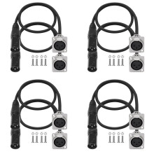 8 Pack XLR Pass Through Cable,Stage Box 3 Pin D-Type XLR Male to Female for Patch Panel, Floor Box for Audio