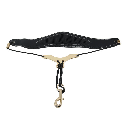 Adjustable PU Leather Saxophone Neck Strap with Metal Hook, Black 1