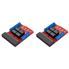2X Bouclier de Module de Relais à 4 Canaux Microbit 5V Programmation à Déclenchement Élevé ÉDucatif pour Enfants Enseignant la Carte D'Extension