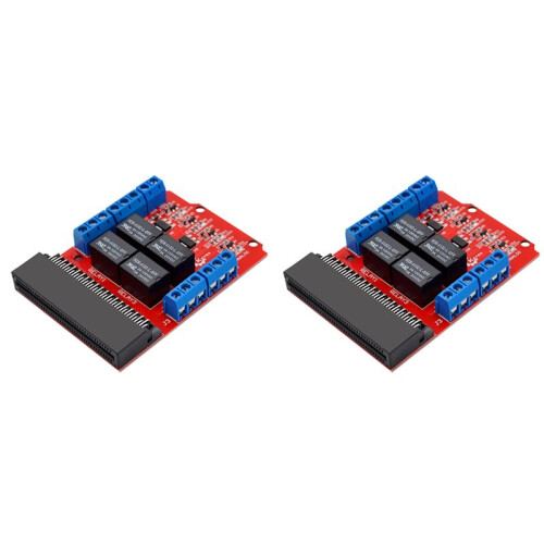 2X Microbit 4 Channel Relay Module Shield 5V High Trigger Programming Educational Kids Teaching Microbit Expansion Board