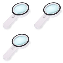 3pcs Magnifying Glass 20X, Large Magnifier with Light, LED Illuminated Handheld, Premium High Power Magnifying Glass