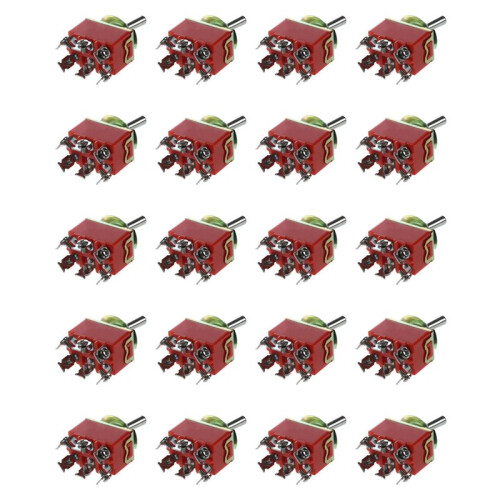 20X AC 250V 15A Latching 3 Way -Off- Single Pole Double Throw Toggle  Orange