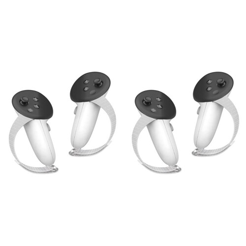 4X Controller Grips Cover Compatible with for Meta Quest 3S/Quest 3 Accessories, Adjustable Knuckle Straps