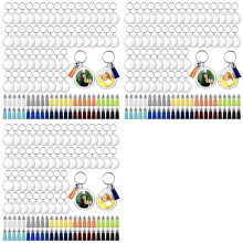 150 Sets Acrylic Photo Keychain with Tassels, DIY Custom Insert Photo Keyring Clear Blank Picture Keyring