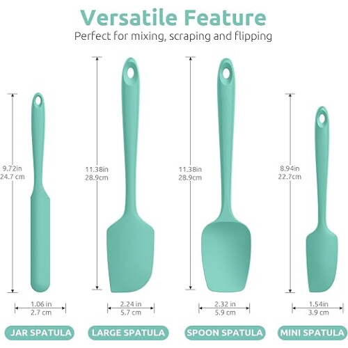 Silicone Spatula Set, Heat Resistant 600F, Nonstick Baking Tools 1