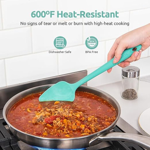 Silicone Spatula Set, Heat Resistant 600F, Nonstick Baking Tools 2
