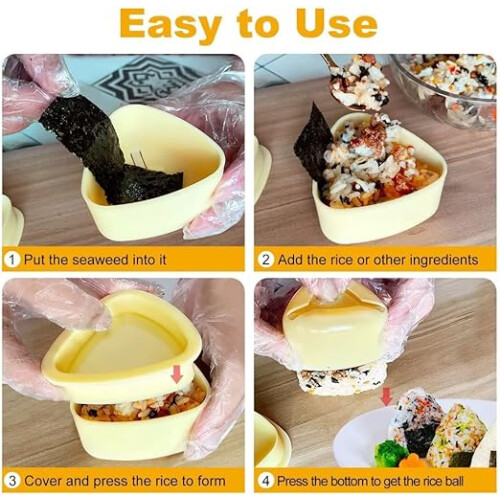 3-Pack Onigiri Mold, Triangle Rice Ball Maker for Bento Lunch 2