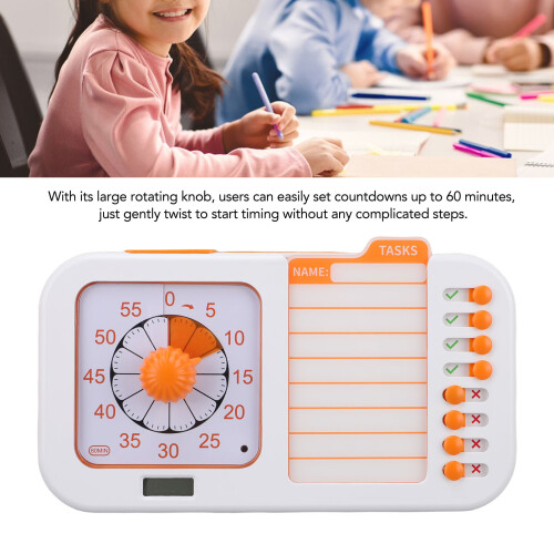 3-in-1 Visueller Timer mit Planungstafel – Rosa, ABS, 1200mAh 2