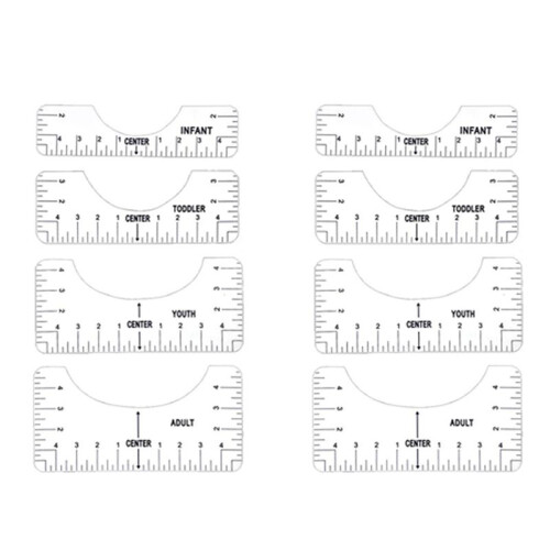 8X T-Shirt Ruler Guide Alignment Tool for Vinyl, Alignment Tool for  T Shirt Centering Tool (Transparent)