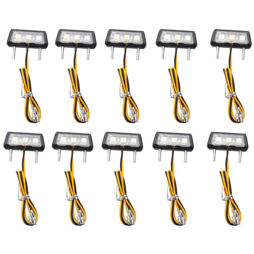 10X Motorcycle Decorative LED Taillight License Plate Light for     White