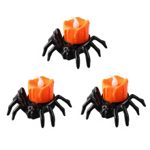 Conjunto de 3 Velas Luminosas de Aranha para o Halloween, Decorações para Festa de Terror em Casa Assombrada, Artigos e Acessórios para Festas