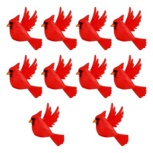 10Pcs 3D Cardinal Silicone Beads for DIY Jewelry and Crafts - Perfect for Keychains, Necklaces, and Bracelets