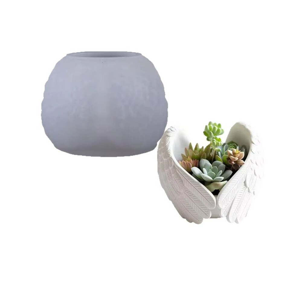Saudism Scented Candle Cup Vase Silicone Mold Cup Diy Epoxy Angelwings Gypsum Handmade Mould