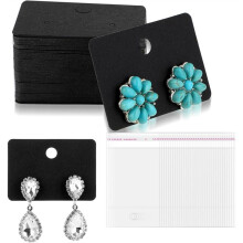 Oorbelkaarten, voor de Verkoop van Sieraden, Display met 100 Stuks Oorbellenhouderkaart 100 Transparante Sieradenverpakking voor Oorbellen