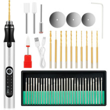 Stylo Graveur Électrique avec Chargement USB-C, 3 Vitesses, Protection Contre les Surcharges, pour Bois, Métal, Verre, pour Débutants B