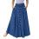 Women's A-Line Maxi Skirt Blue M 3