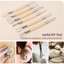 14PCS Ceramic Pottery Clay Ribbon Sculpting Tool Set with Wire Texture and Needle-Detail Tools for Carving Modeling