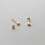 Solid Sterling 925 Silver Cube Stud Earrings Screw Backs-Gold 4