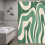 Χαριτωμένο σετ κουρτινών μπάνιου Green70s Abstract Waterfall (36x72") με γάντζους – Αξεσουάρ 3
