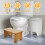 Bamboo C-Shaped Toilet Footstool Ergonomic 1 Piece 2