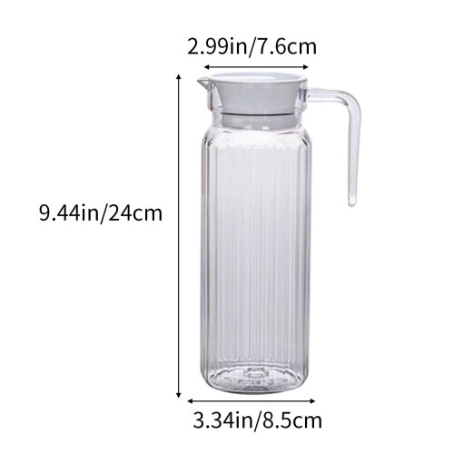 Ακρυλική κανάτα με καπάκι και στόμιο 1100ml διάφανη 2