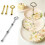 Sunflower Fruit Cake Stand Gold Silver 3 Layers 8