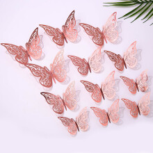 3D Butterfly Wall Decor 12 Pcs 3 Sizes, Butterfly Decorations for Birthday Party Cake Decorations Wedding Decor
