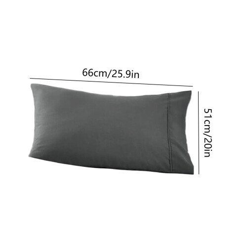 Queen Pillow Cases (26x20"), 1 Pack, Brushed Microfiber, Soft & Resistant, Dark Grey, Envelope Closure 2