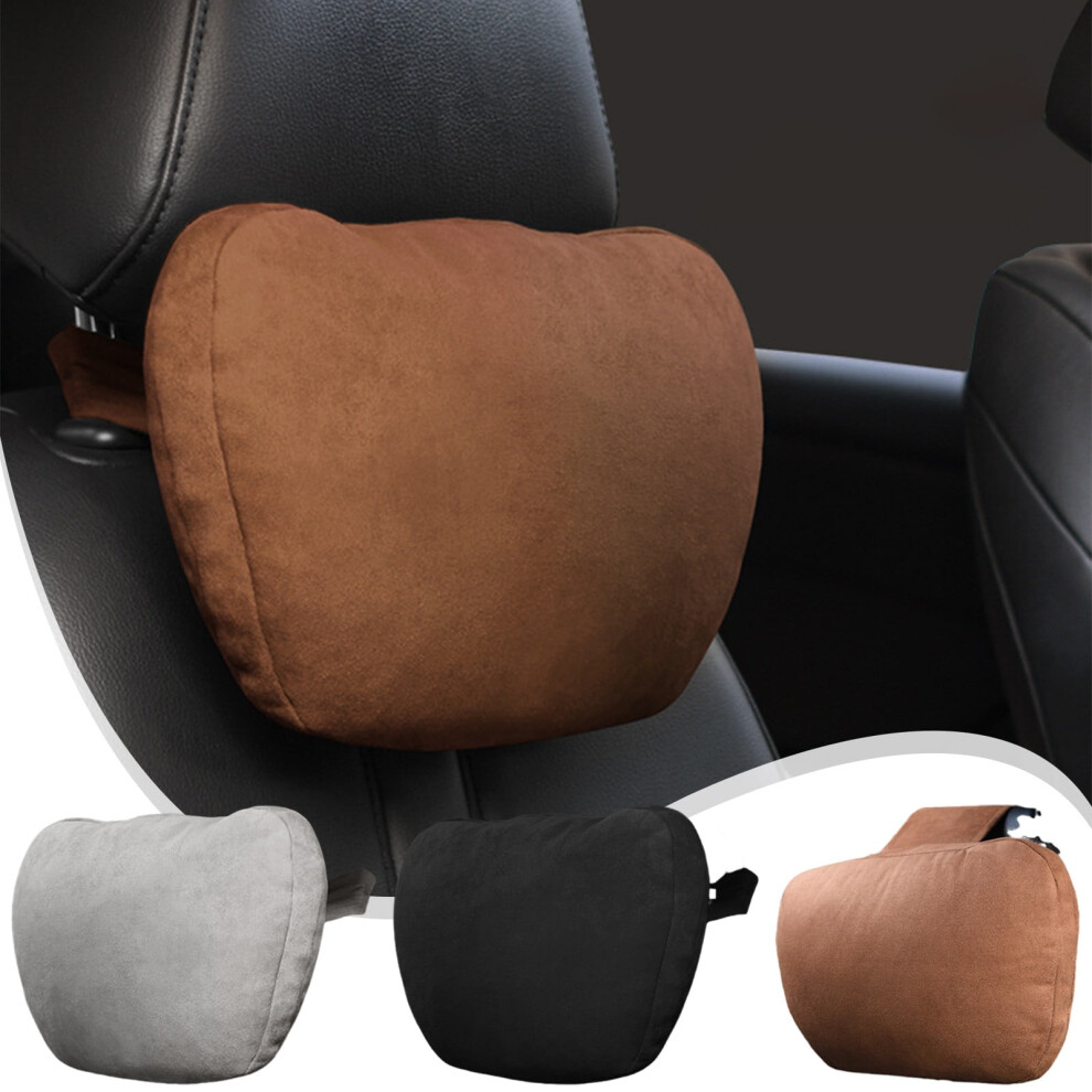 Leather Velvet Car Headrest Pillow With Memory Foam, Ergonomic Neck & Lumbar Support, Breathable, Fits Most Cars/Suvs, 27X18x8cm 9489952061627