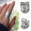 Zilveren olifant open ring voor dames, boho, brede band, 1 stuk 1