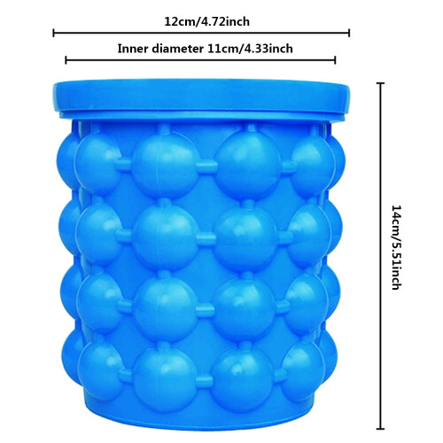 Silikon-Eiswürfelform mit Deckel, blau, 12 Fächer 1