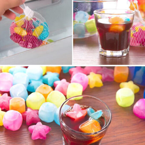 20Pcs Star Sqaure Fruit Shape Reusable Plastic Ice Cubes for Drinks Cooling Tool 1