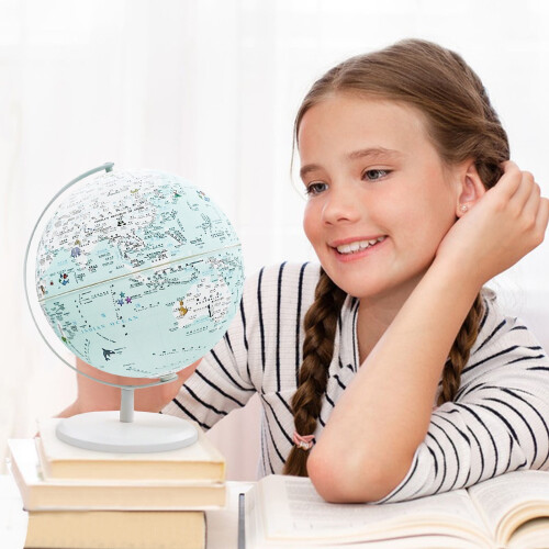 EGYMEN AR Φωτεινή Γη Globe, Περιστρεφόμενη Λάμπα HD 360, Διαδραστικός Παγκόσμιος Χάρτης, 1