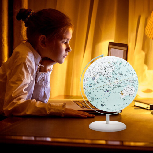EGYMEN AR Φωτεινή Γη Globe, Περιστρεφόμενη Λάμπα HD 360, Διαδραστικός Παγκόσμιος Χάρτης, 2