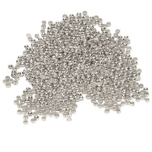 500Pcs Iron Round Crimp Beads Spacer for Necklace, Bracelet, 2mm