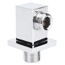 Krom messing G1/2 håndholdt dusjveggkobling firkantet drop ell universal passform vannutløpskobling roterbar design holdbar