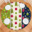 Toalha de mesa redonda de 52 polegadas com borda elástica e estampas natalinas clássicas, ideal para uma mesa festiva e decoração de Natal. 2