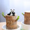 Trefigur av panda til hjemmedekorasjon, hydroponisk, 1 stk. 4