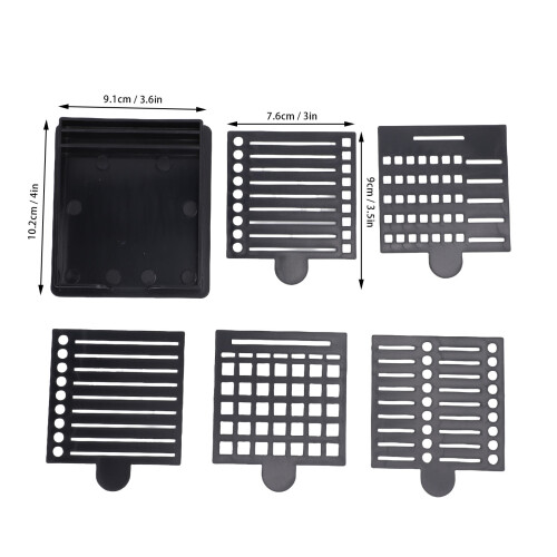 Haftnotizhalter mit 5 Vorlagen, ABS, Schwarz 1