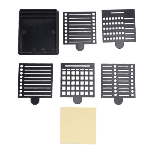Haftnotizhalter mit 5 Vorlagen, ABS, Schwarz 2