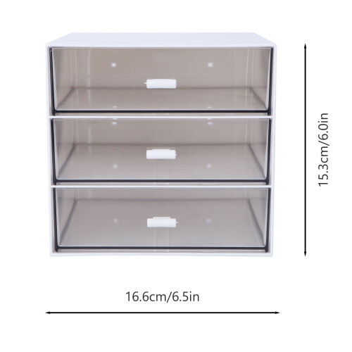MUSEYA Drawer Sundries Storage Container Storage Container White PP Multi-layer for Home and Office 1Pack 1