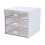 MUSEYA Drawer Sundries Storage Container Storage Container White PP Multi-layer for Home and Office 1Pack 4