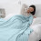 Light Blue Cotton Throw Blanket for Adults, Full Size 5