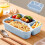 Wheat Straw Bento Box 4-Compartment Reusable 5