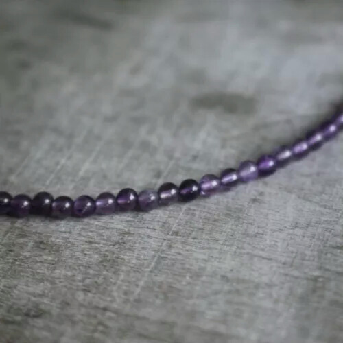 Amethyst-Perlen-Choker-Halskette, 61 cm (24 Zoll) 1
