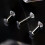 Τρυπήματα Labret G23Τιτανιούχο ατσάλι2 τεμάχια16G8mm3mm 5