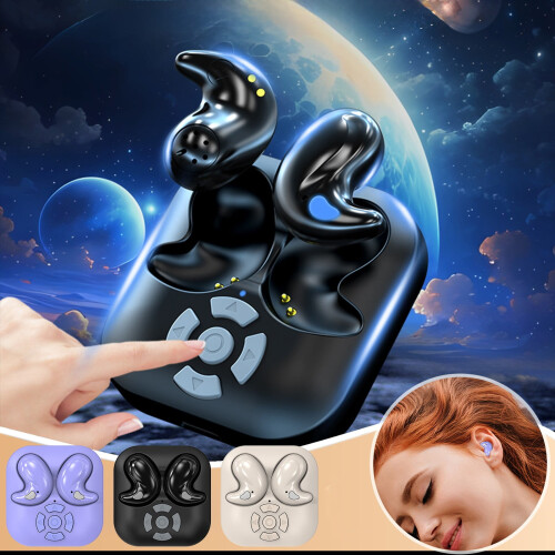Bluetooth Sleep Earbuds under $5—Noise-isolating, air gesture control, neck strap, side-sleeper friendly, compatible with iOS/Android 1